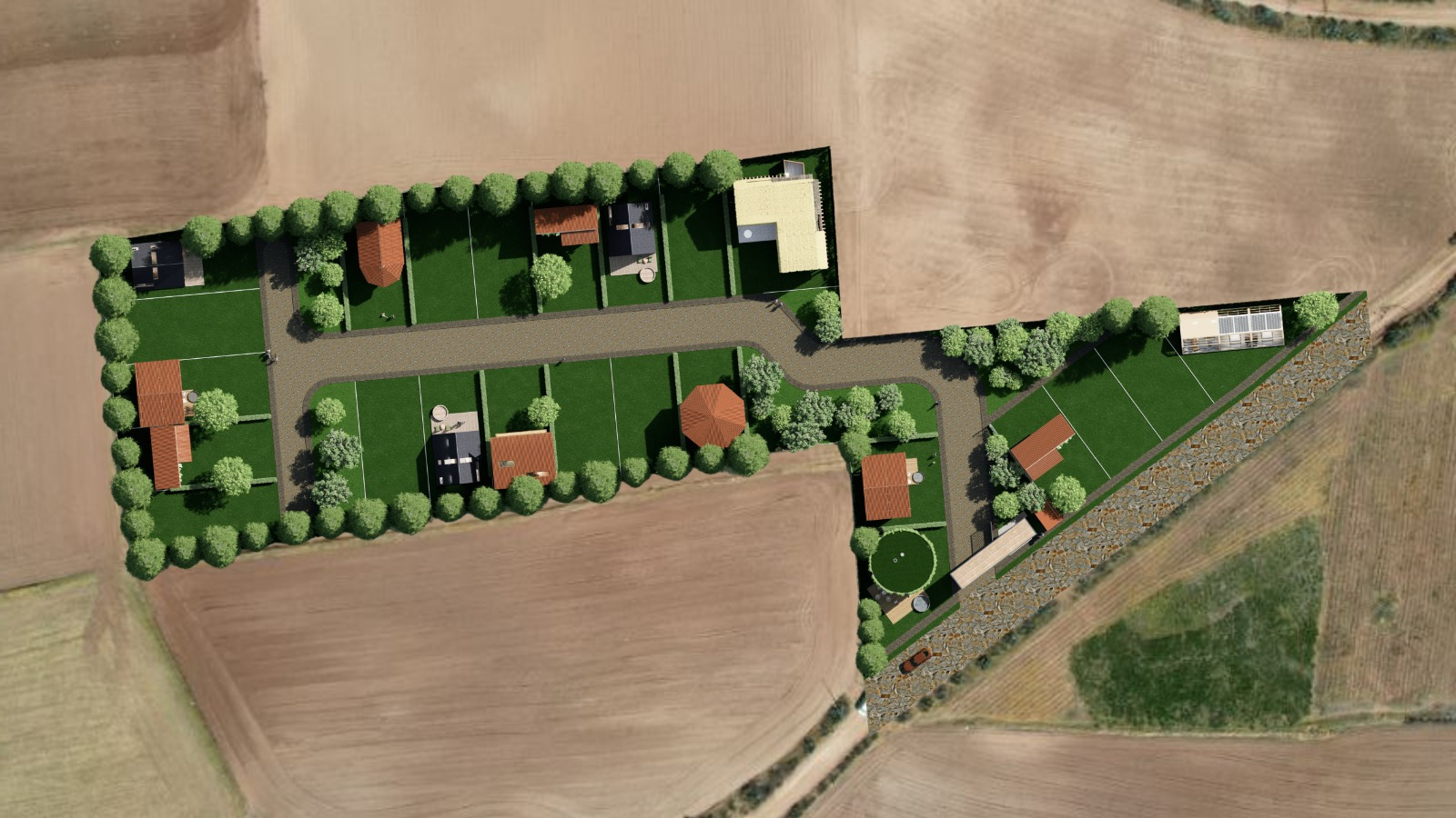 Plano de lotizacion Brisas de Maras - Vista aerea